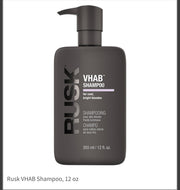 Rusk VHAB Shampoo bottle on a white background