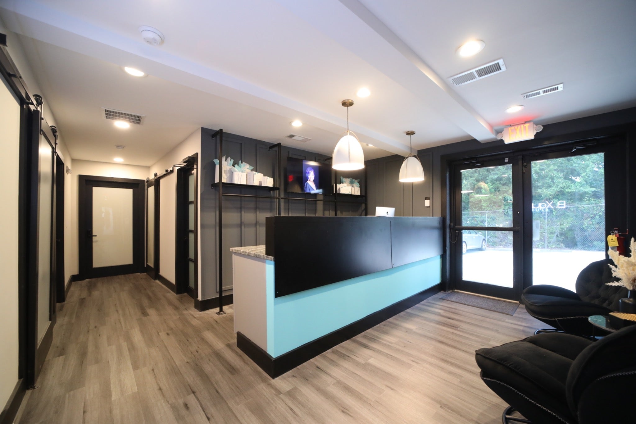 Modern interior of B. Xquisit Studios in Decatur, Georgia